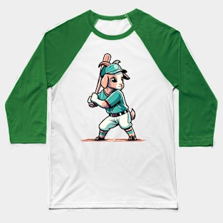 Vintage goat batter - Retro 1990s Cartoon Style Baseball Art Baseball T-Shirt